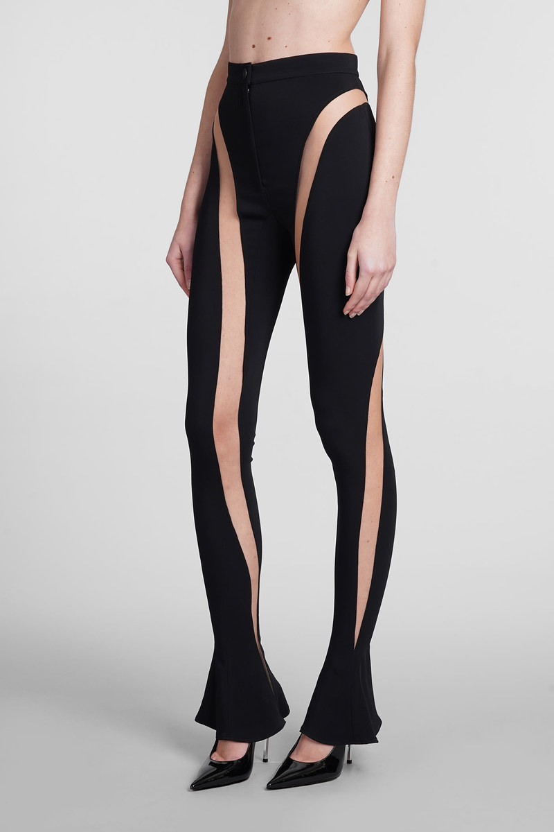 Mugler Mesh Insert Leggings - Black