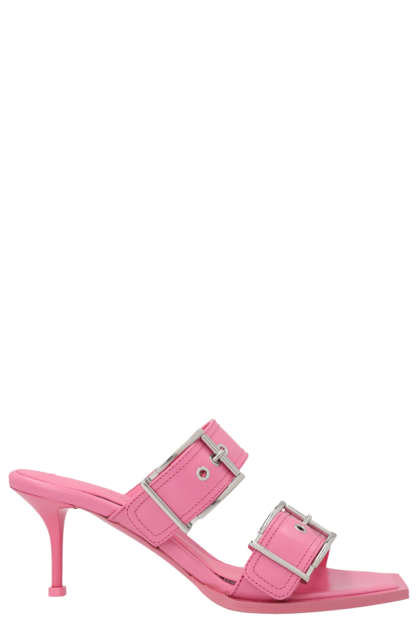 Alexander McQueen Pink Punk Sandal With Double Buckle - Pink