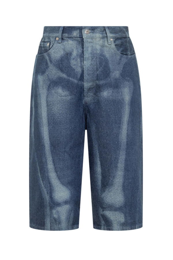 Off-White Body Scan Denim Shorts - Blue