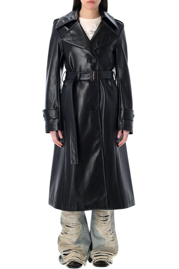 Acne Studios Eco Leather Trench Coat - Black