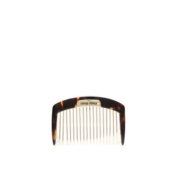 MIU MIU Tortoiseshell Hair Comb - Brown