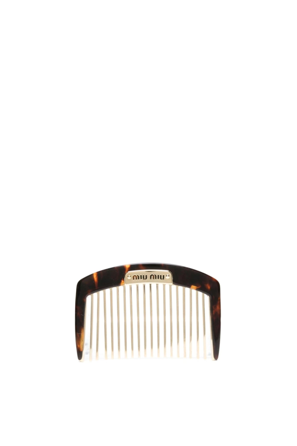 MIU MIU Tortoiseshell Hair Comb - Brown