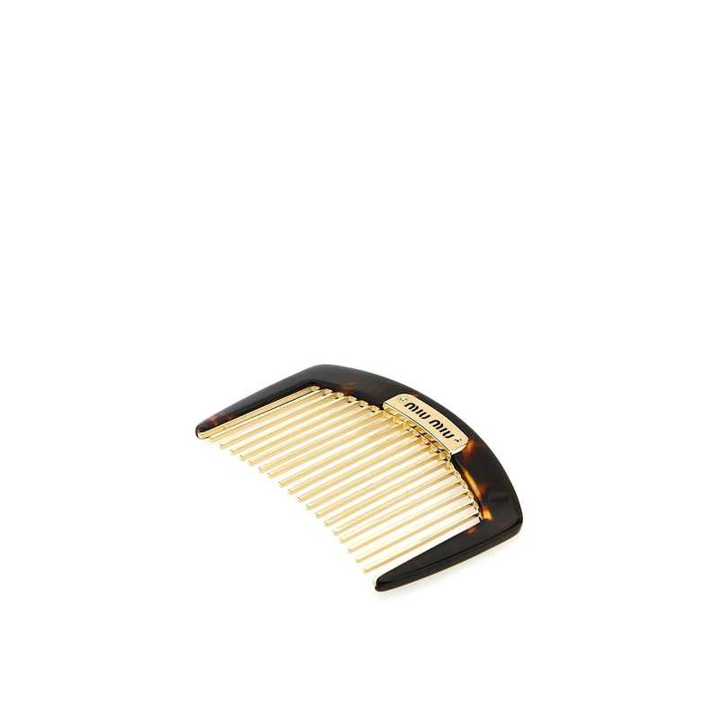 MIU MIU Tortoiseshell Hair Comb - Brown