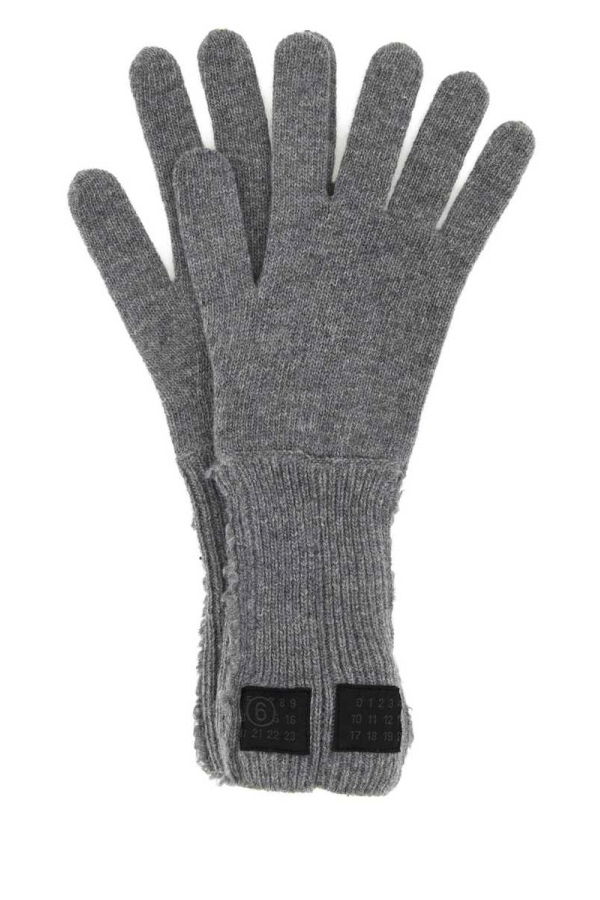 MM6 Maison Margiela Wool Blend Gloves - Grey Melange