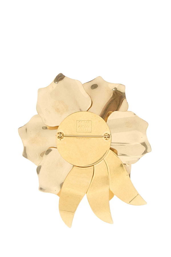 MIU MIU Gold Metal Pin Brooch - Oro+Crystal