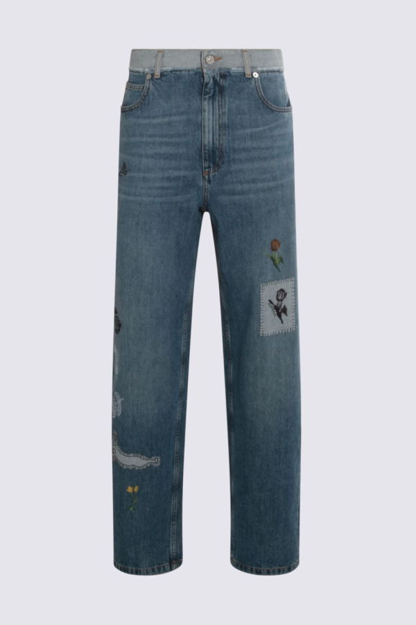 Marni Blue Cotton Jeans - Clear Blue
