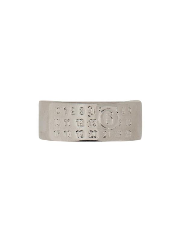 MM6 Maison Margiela Minimal Numeric Band Ring - Silver
