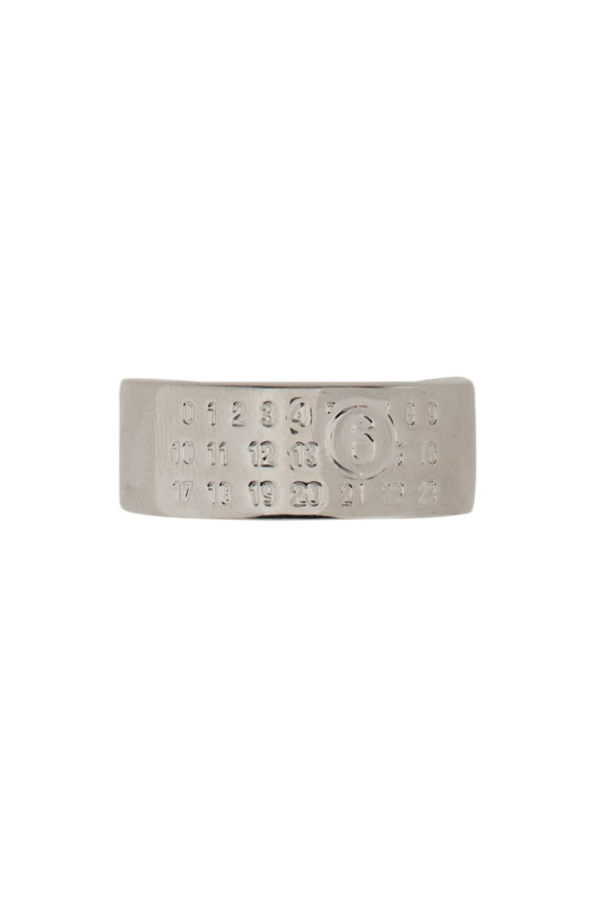 MM6 Maison Margiela Minimal Numeric Band Ring - Silver