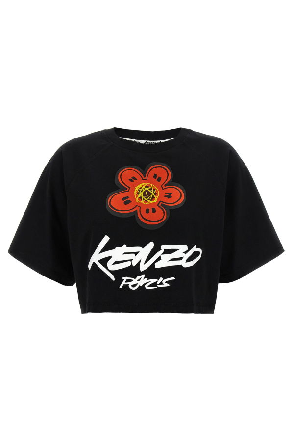 Kenzo Futura Cropped T-Shirt - Black