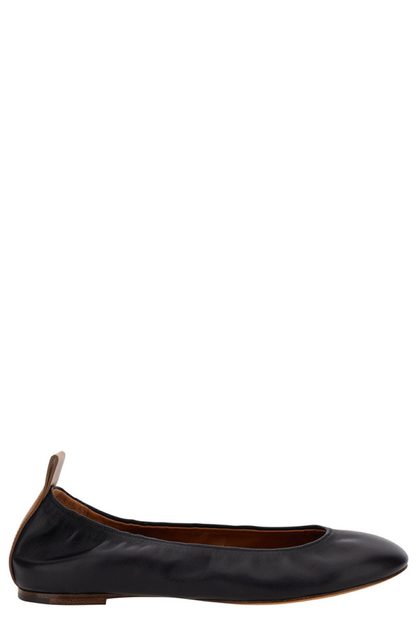 Lanvin The Leather Ballerina Flat Shoes - Black