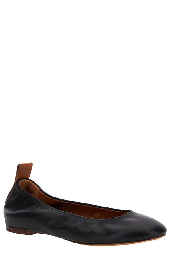 Lanvin The Leather Ballerina Flat Shoes - Black