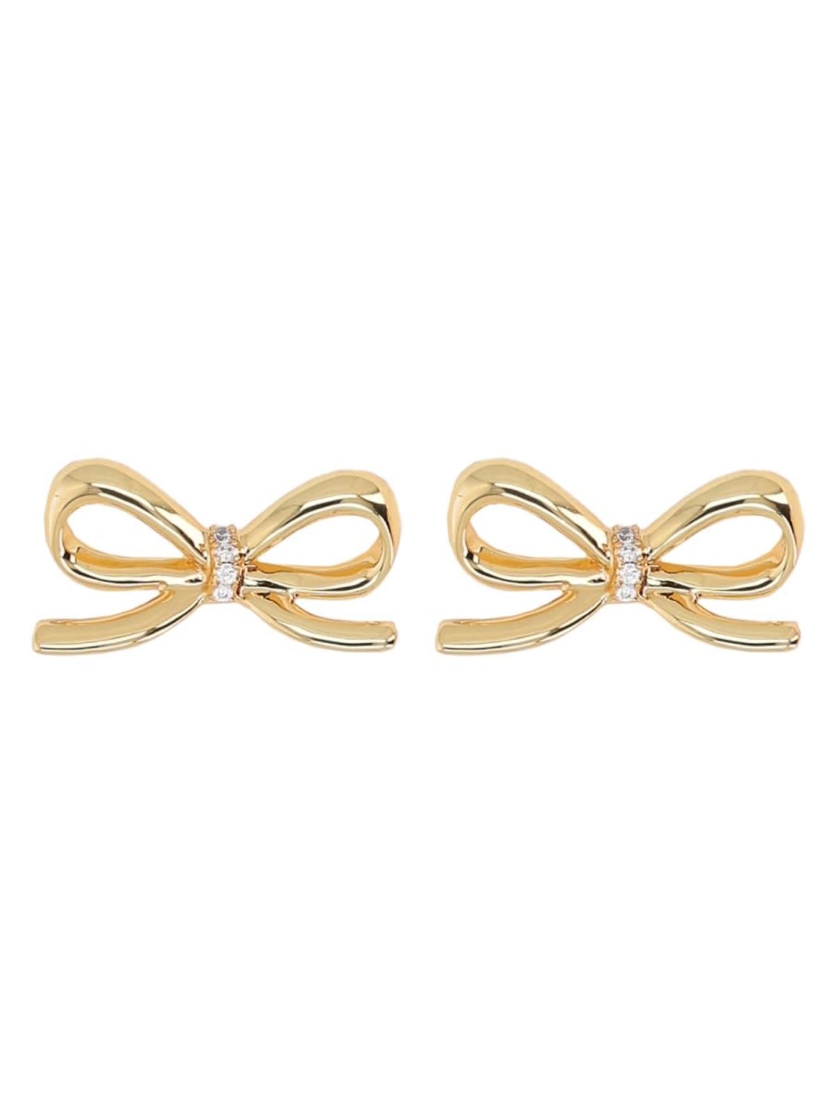 Self-Portrait Earrings With Bow Earrings - Gold - Image 1 of 2