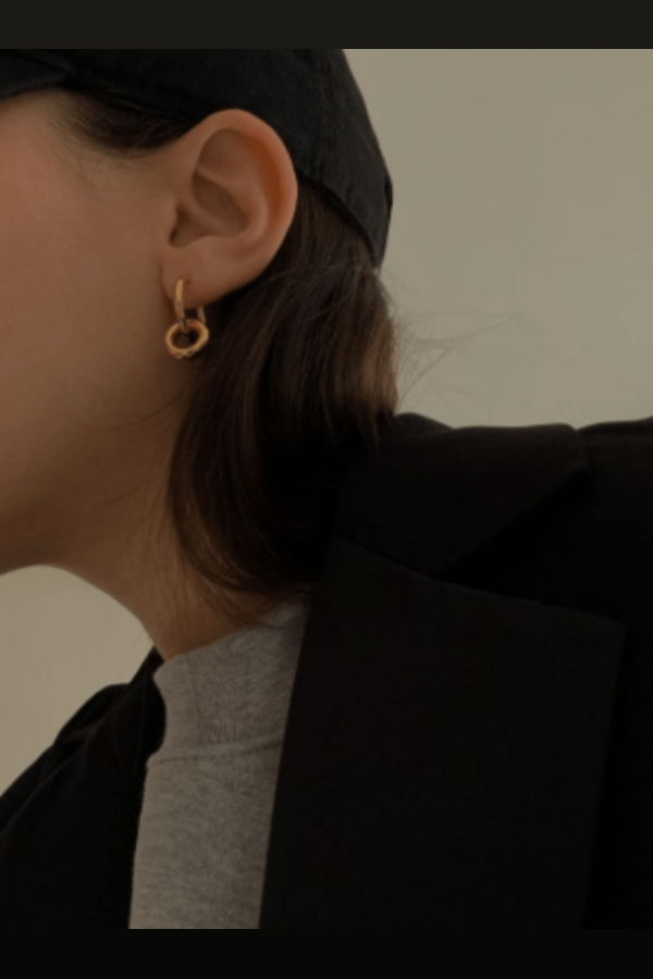 Common Muse Double Hoop Earrings - Gold