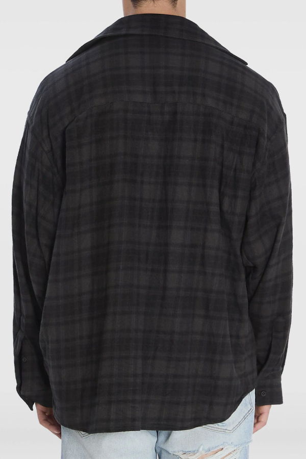 Balenciaga Layered Flannel Shirt - Black