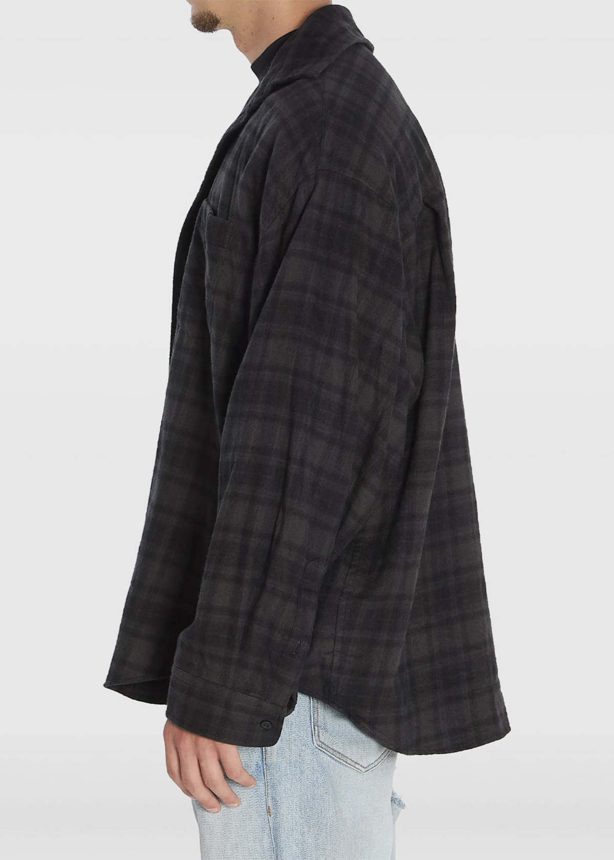 Balenciaga Layered Flannel Shirt - Black - Image 4 of 4