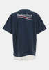 Balenciaga Marine Blue Political Campaign Double T-Shirt - Thumbnail 2