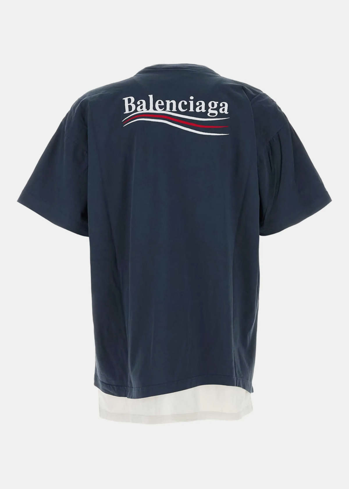 Balenciaga Marine Blue Political Campaign Double T-Shirt - Image 2 of 2