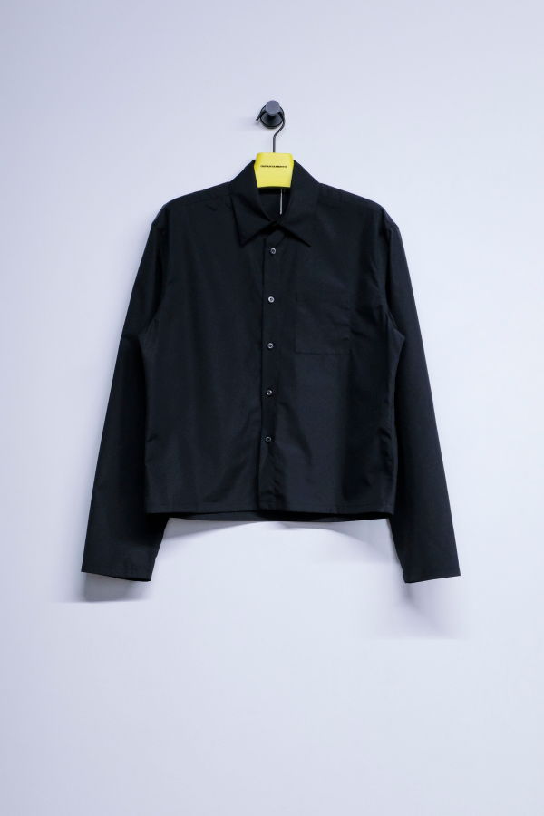 Rier Black Popeline Cotton Mini Shirt
