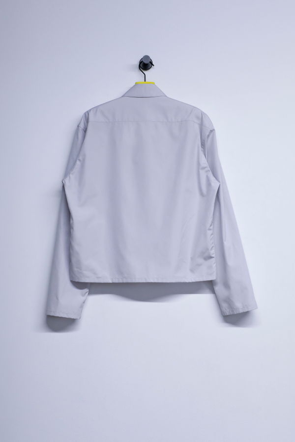 Rier Popeline Cotton Mini Shirt - Light Grey
