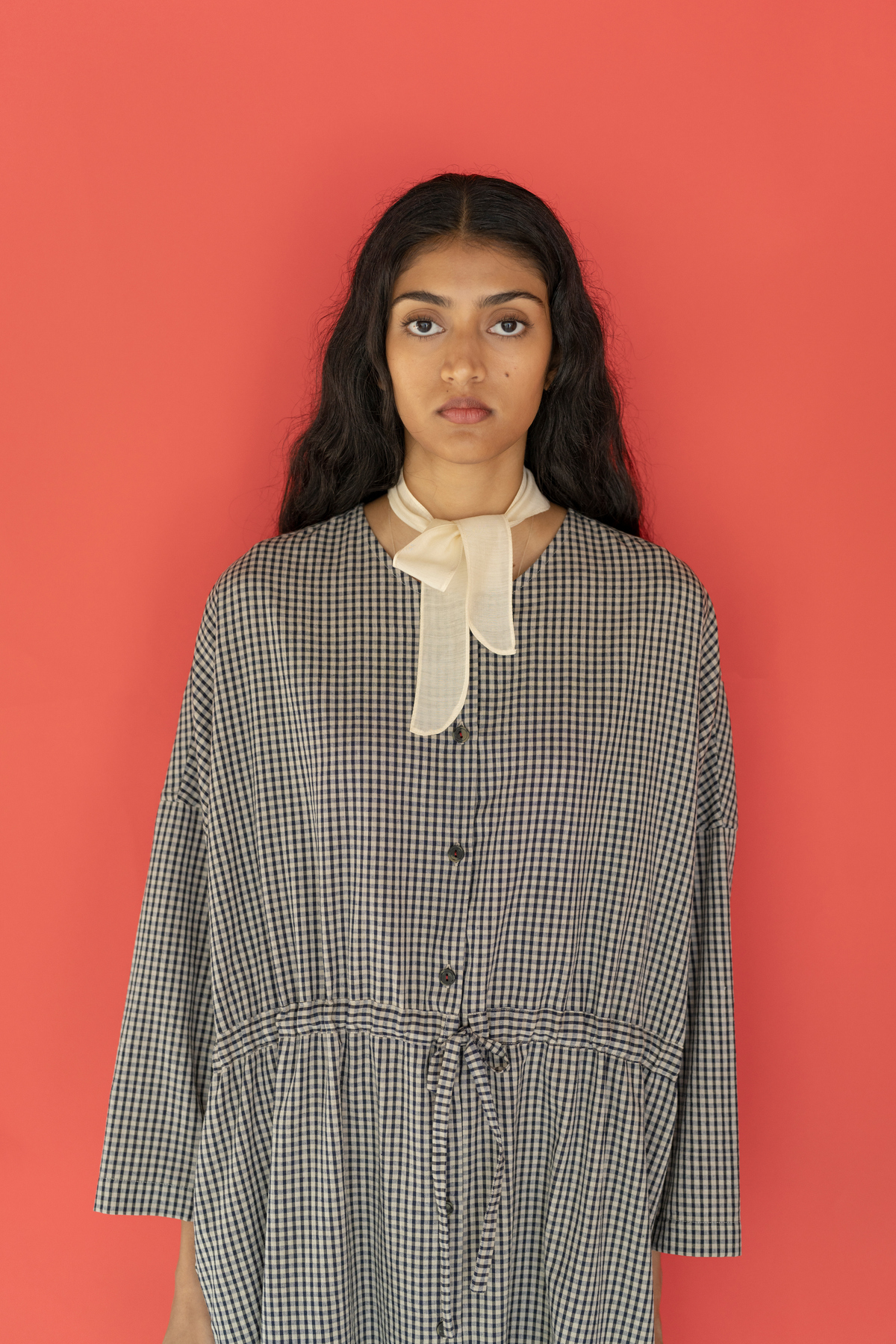 Runaway Bicycle Anya Dress - Indigo Checks - Image 1 of 4
