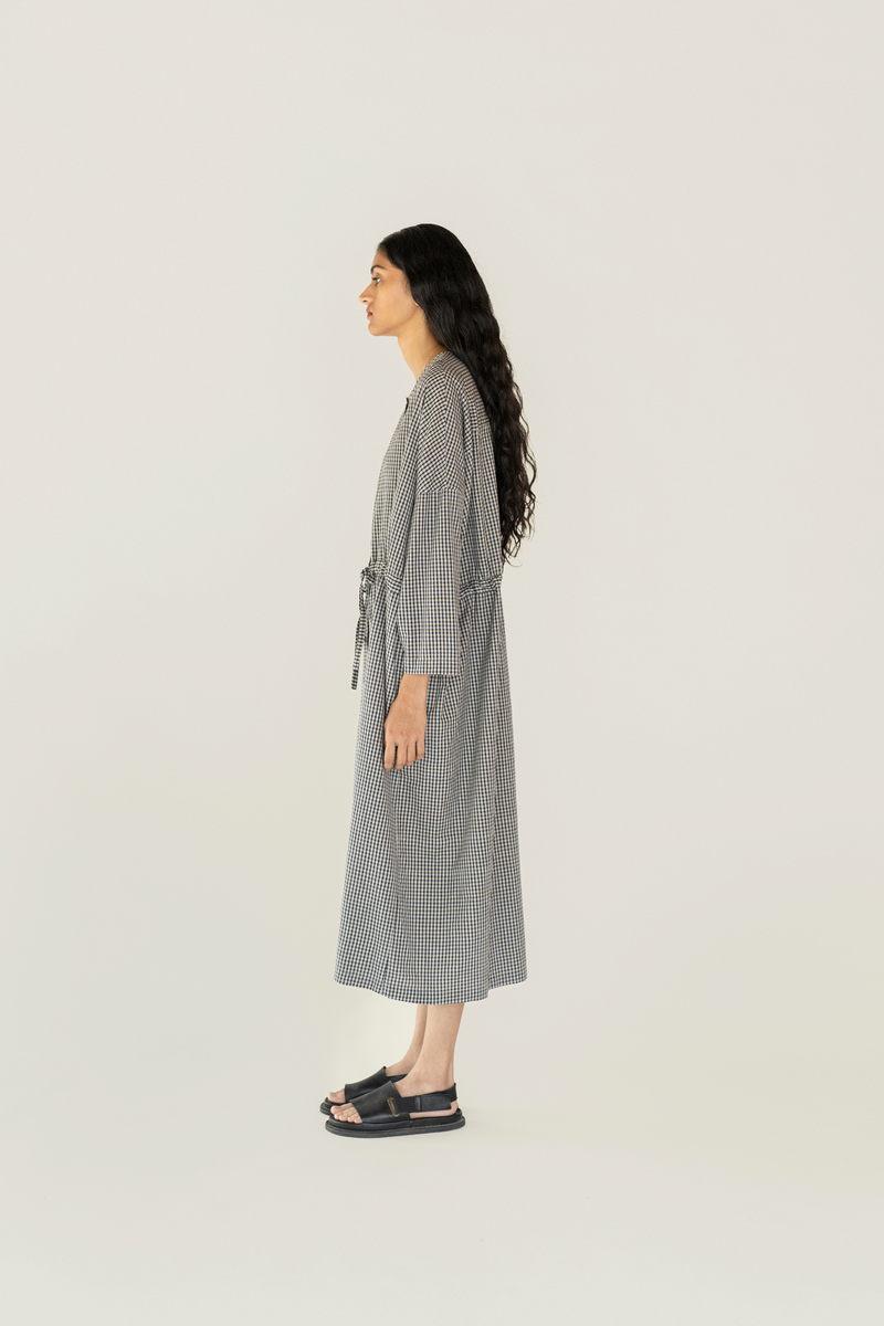 Runaway Bicycle Anya Dress - Indigo Checks