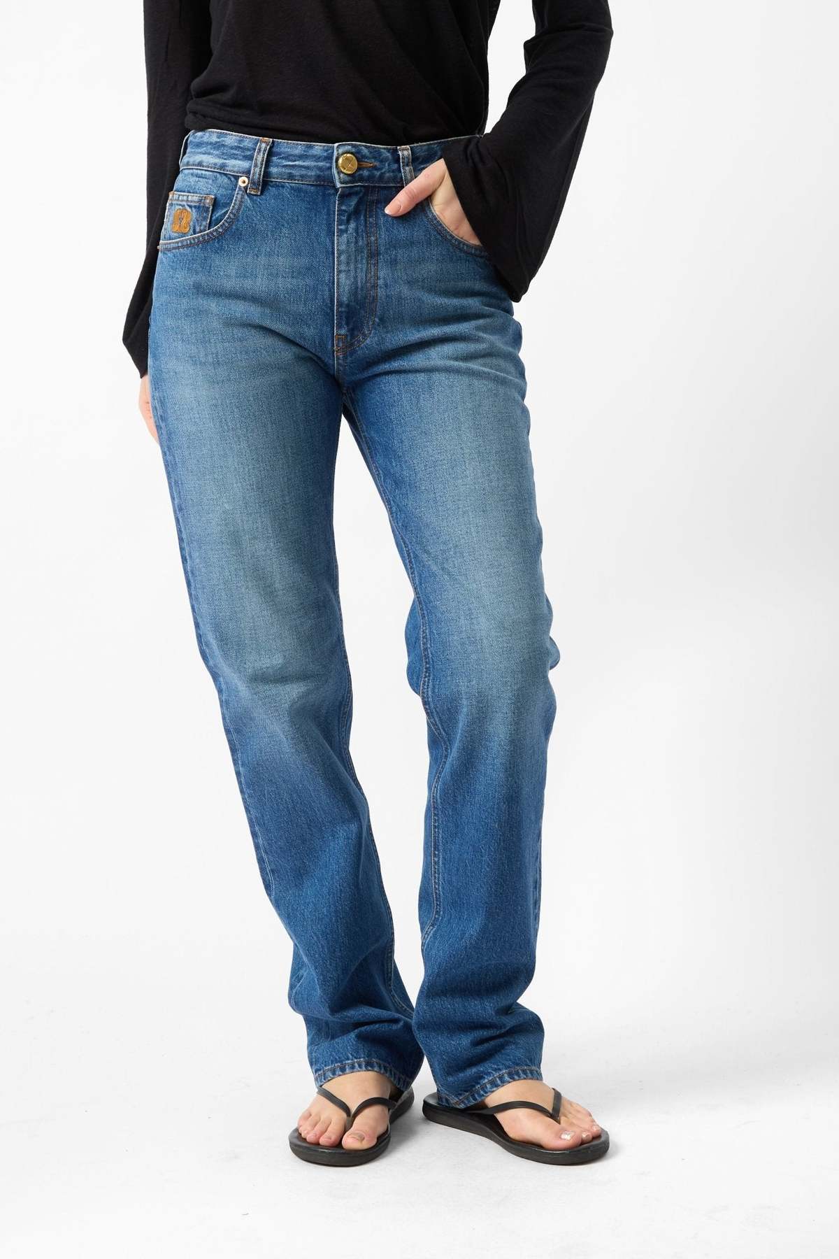 Blazé Milano Nariida Paso Denim Straight Jeans - Blue - Image 1 of 4