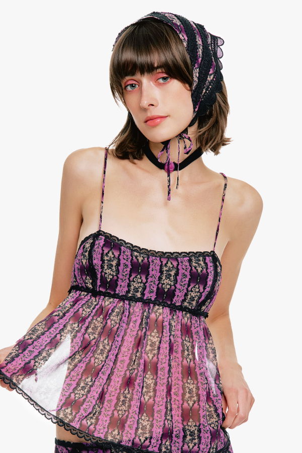 Anna Sui Cameo Stripe Print Headscarf