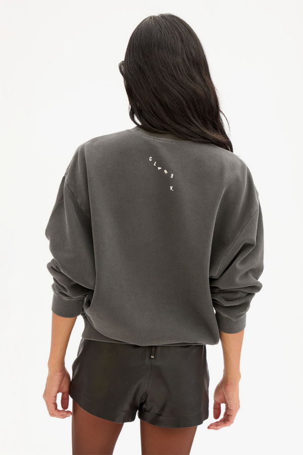 Clare V. Faded Eyes Sweatshirt - Faded Black