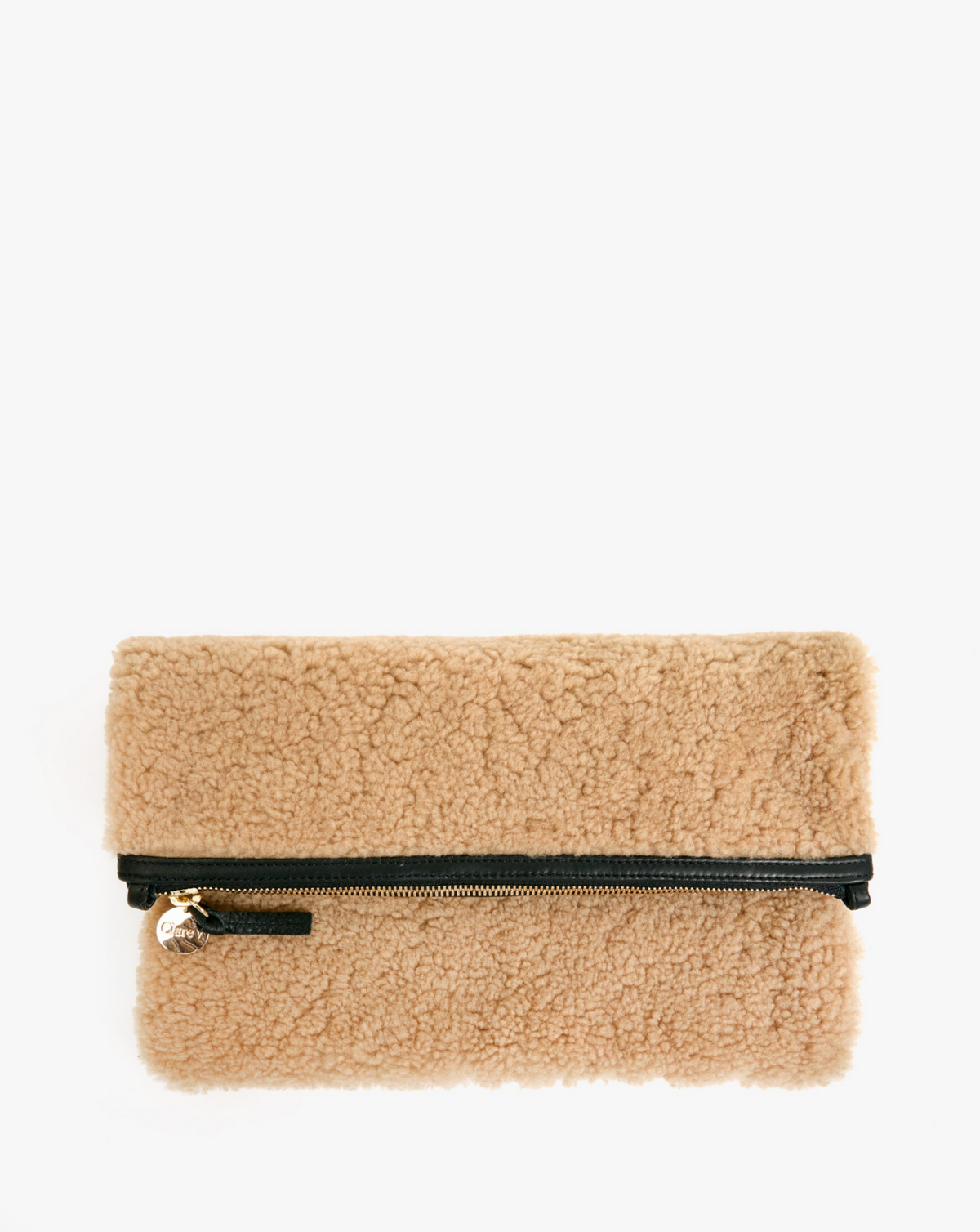 Clare V. Foldover Shearling Clutch - Image 1 of 3