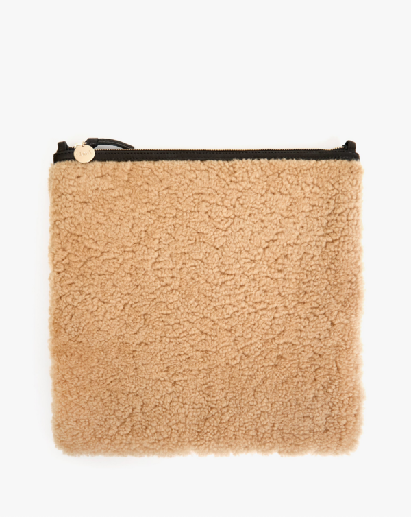 Clare V. Foldover Shearling Clutch
