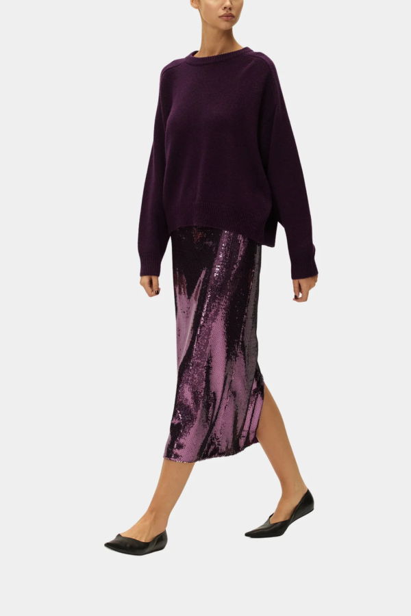 elodie Rai Crewneck Sweater - Eggplant