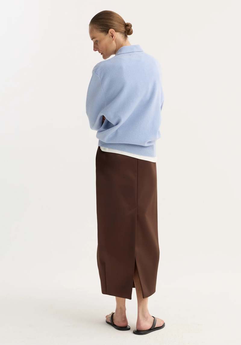 Rhe Balloon Column Skirt - Espresso