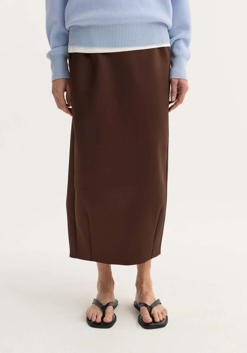 Rhe Balloon Column Skirt - Espresso