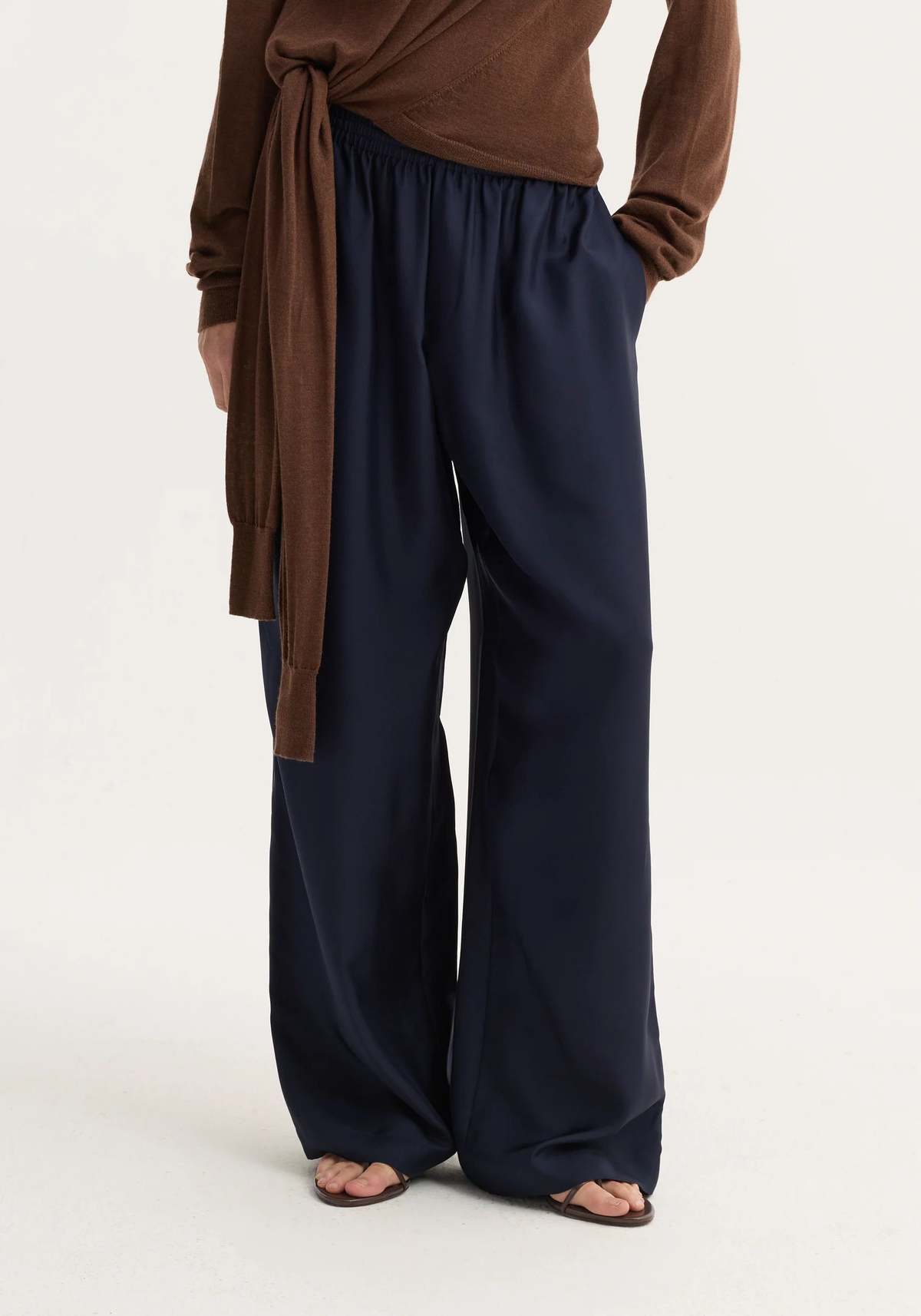 Róhe Wide Leg Silk Trousers - Image 1 of 4