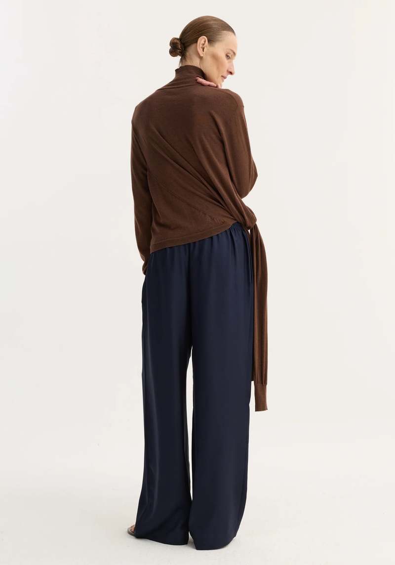 Rhe Wide Leg Silk Trousers