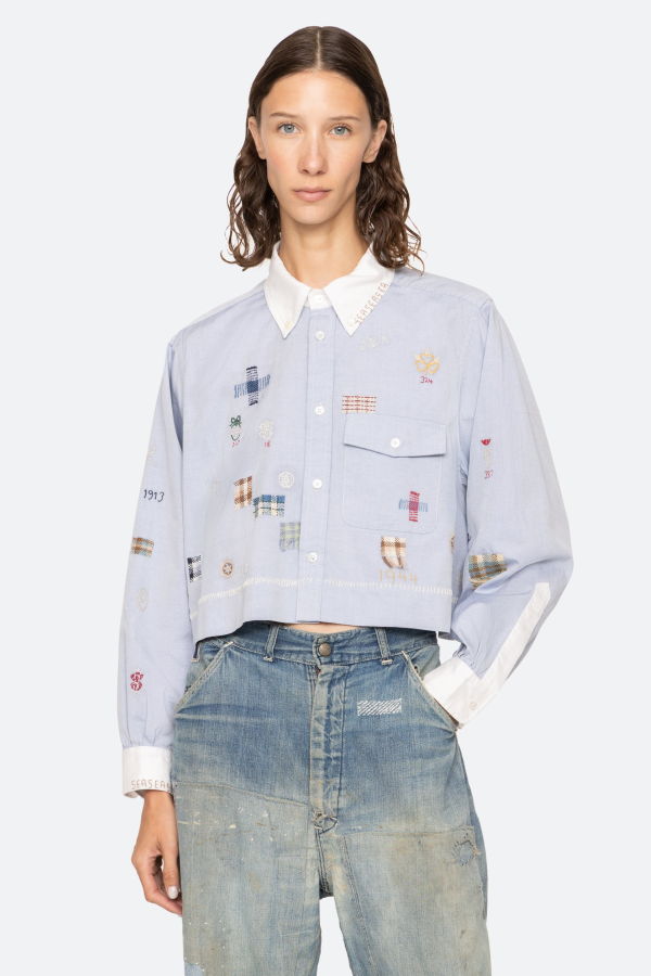 Sea NY Claira L/S Shirt - Blue