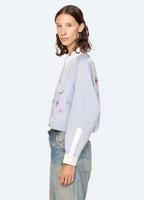 Sea NY Claira L/S Shirt - Blue