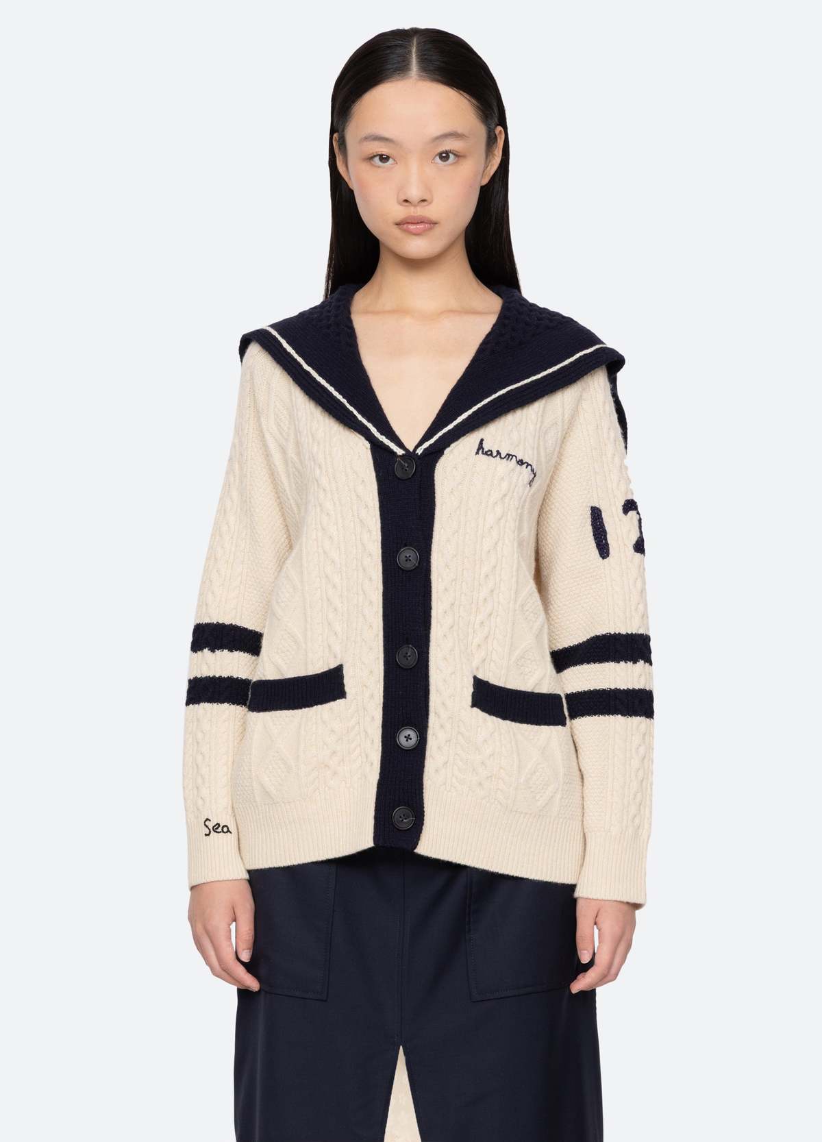 Sea NY Maren Cardigan - Cream - Image 2 of 7