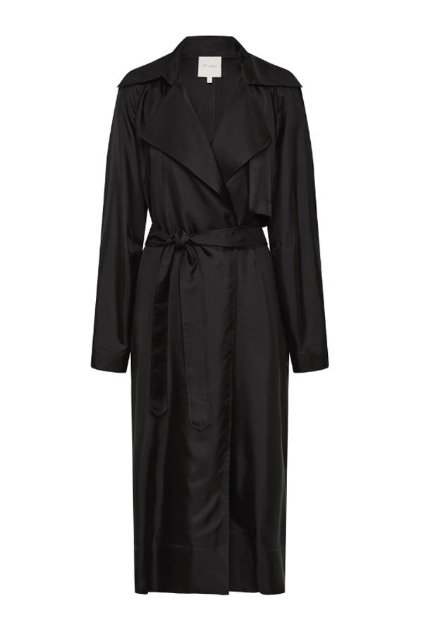 St. Agni Silk Twill Relaxed Trench Coat