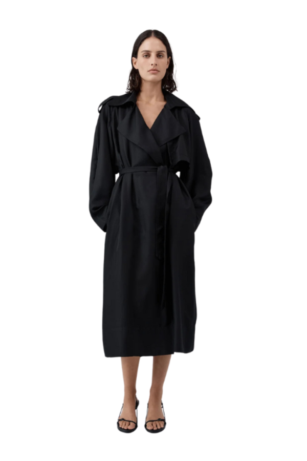 St. Agni Silk Twill Relaxed Trench Coat