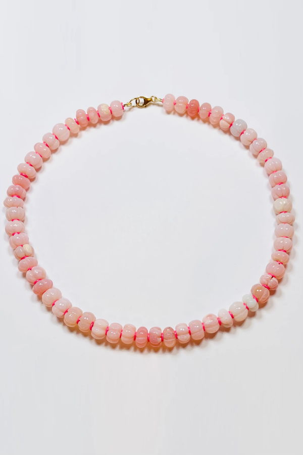 Theodosia Carved Opal Candy Necklace - Pink