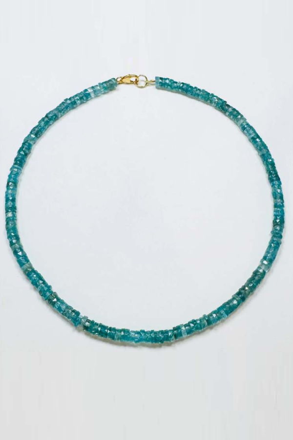 Theodosia Faceted Apatite Heishi 6mm Necklace