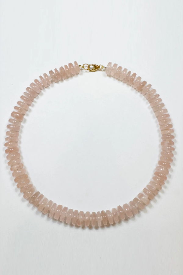 Theodosia Rose Quartz Statement Necklace - Pink