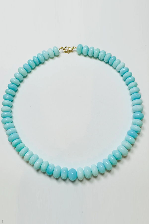 Theodosia Smooth Opal Candy Necklace - Aqua