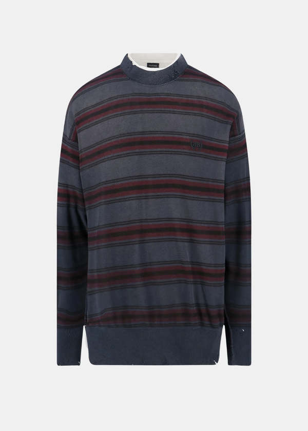 Balenciaga Layered Striped Sweater - Black/Multicolor