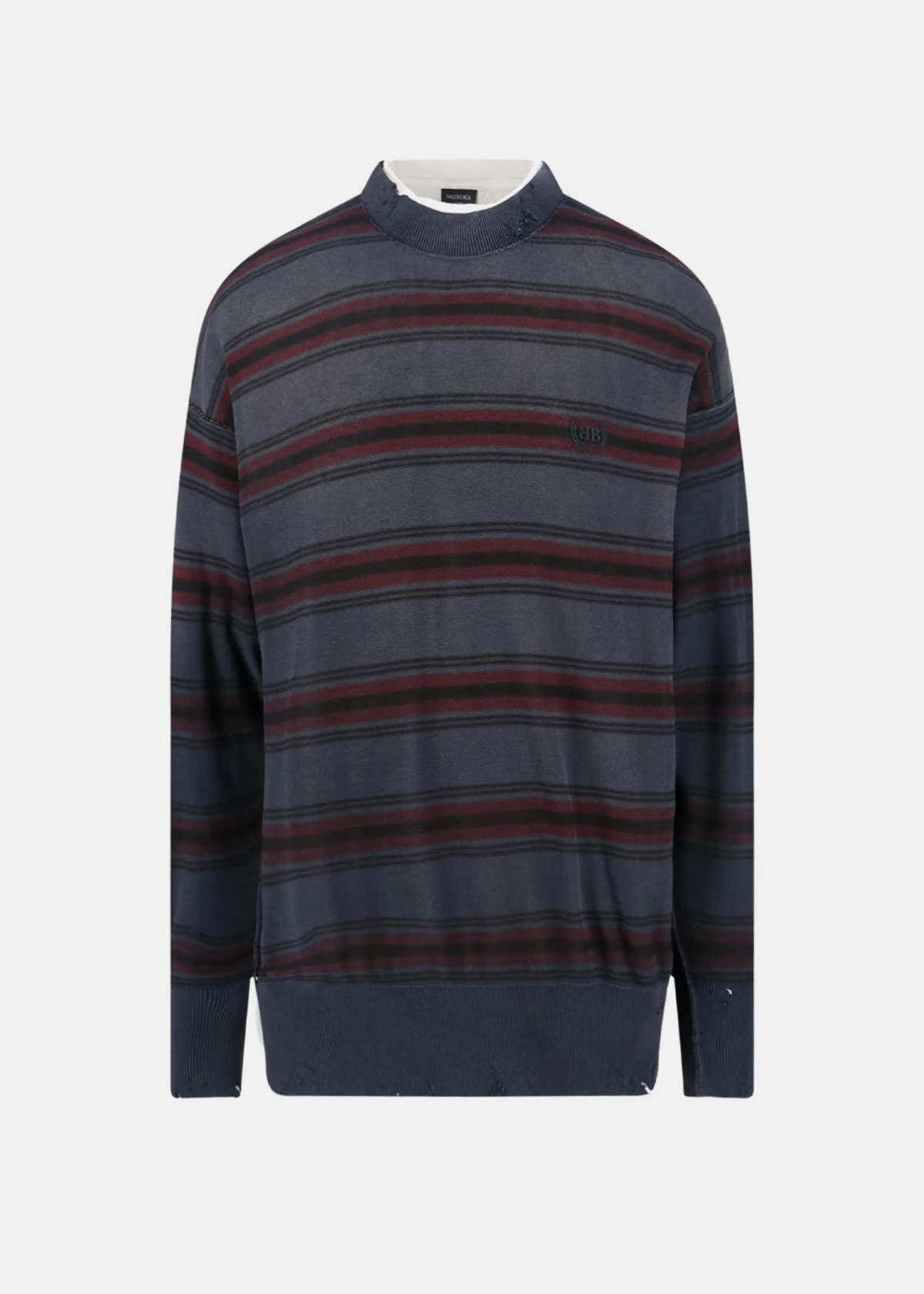 Balenciaga Layered Striped Sweater - Black/Multicolor - Image 1 of 2