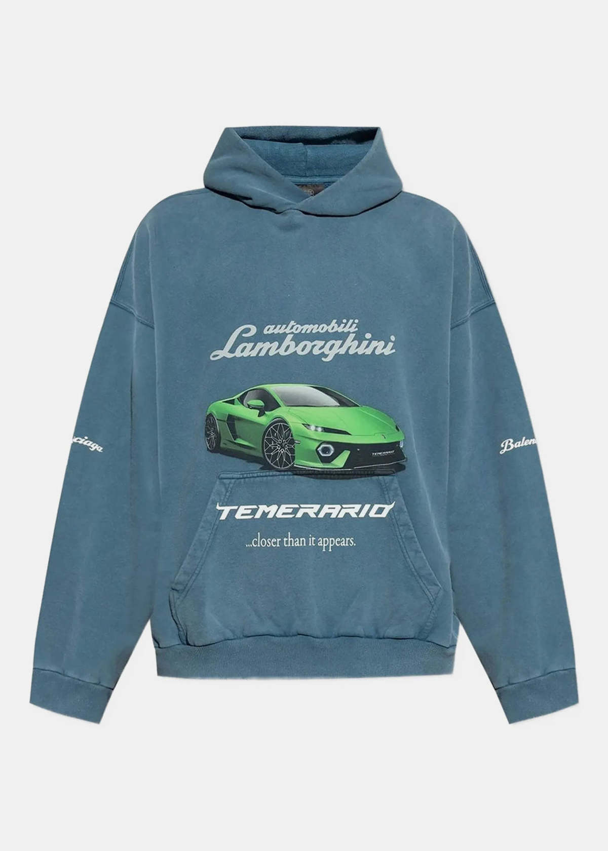 Balenciaga Lambo Medium Fit Hoodie - Dark Blue - Image 1 of 4