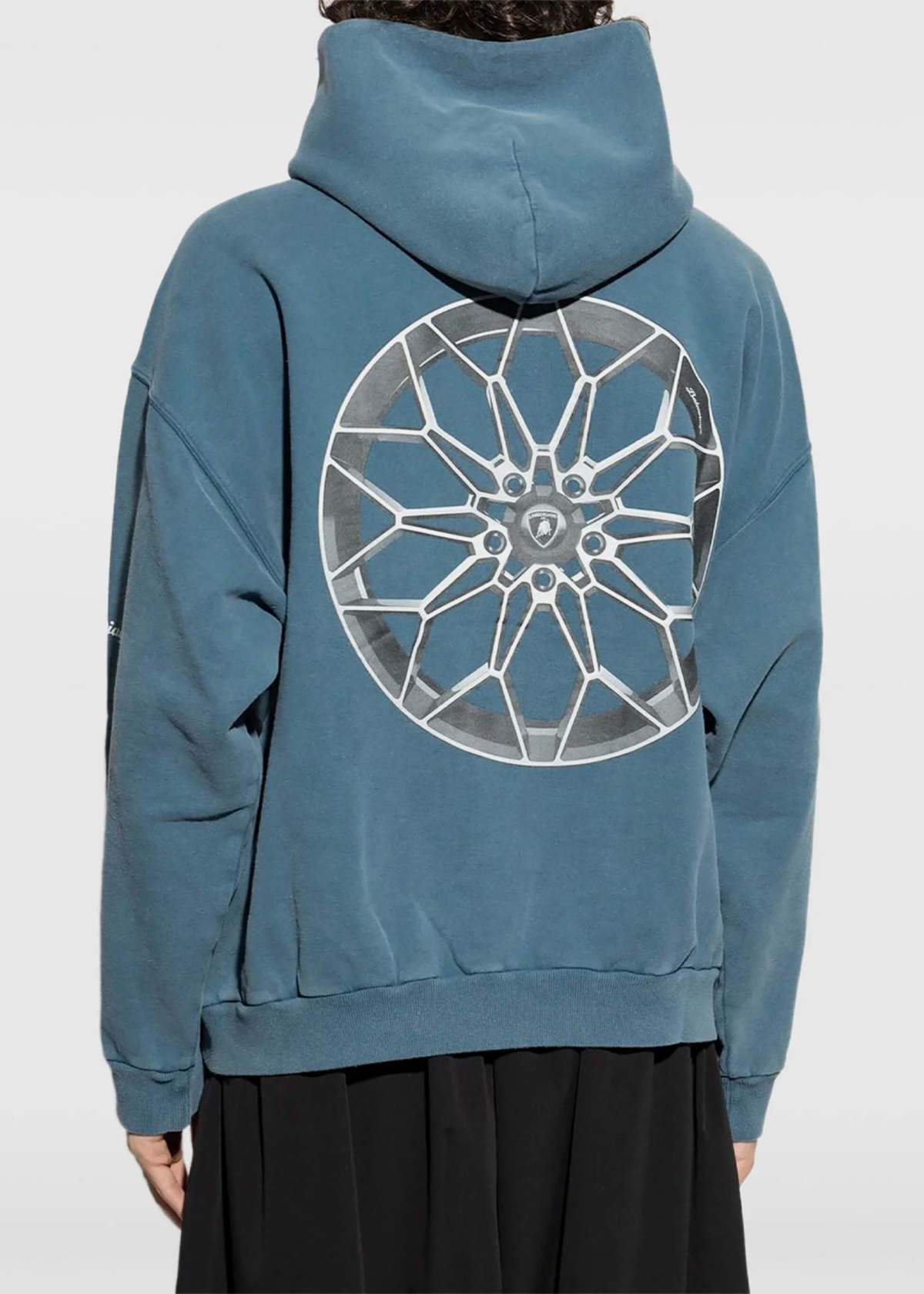 Balenciaga Lambo Medium Fit Hoodie - Dark Blue - Image 3 of 4