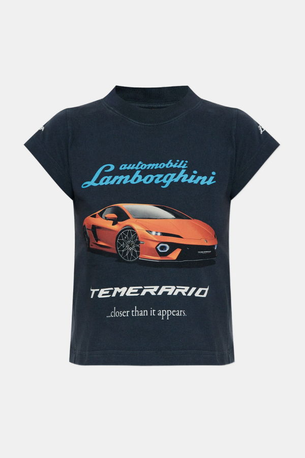 Balenciaga Lambo Shrunk T-Shirt - Faded Black