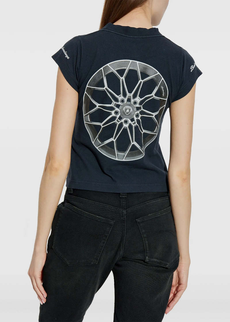 Balenciaga Lambo Shrunk T-Shirt - Faded Black